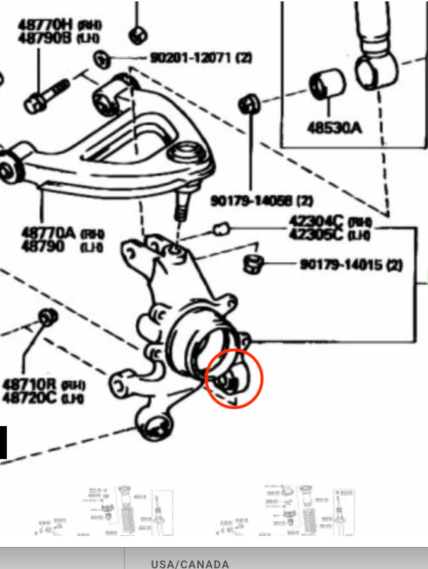 Toyota JZX100 Rear Knuckle Lower Arm Spherical Bearing - Image 6